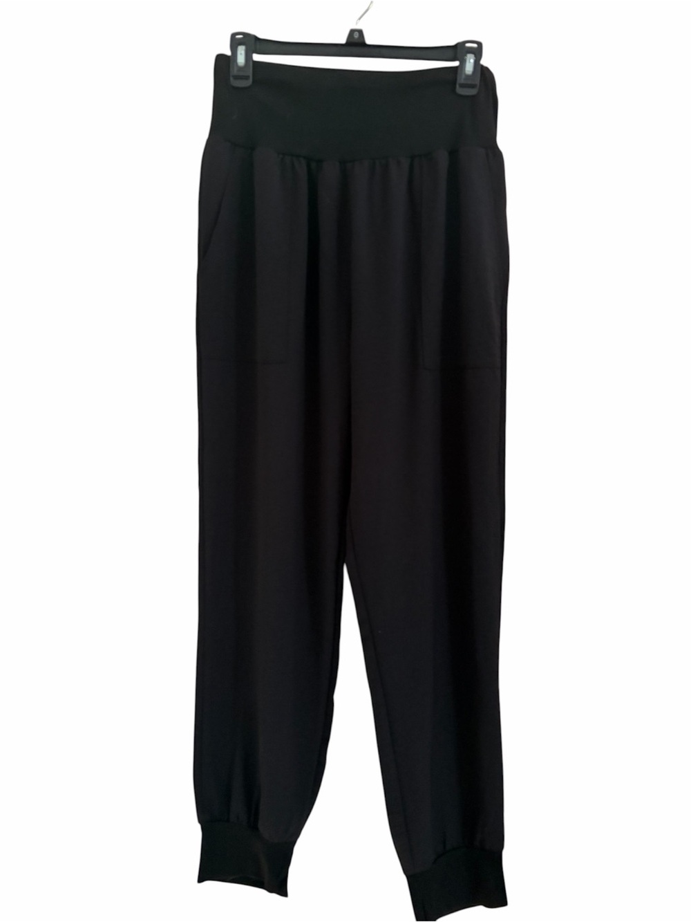 NWOT High-Waist Black Jogger Pants with Ribbed Cuffs